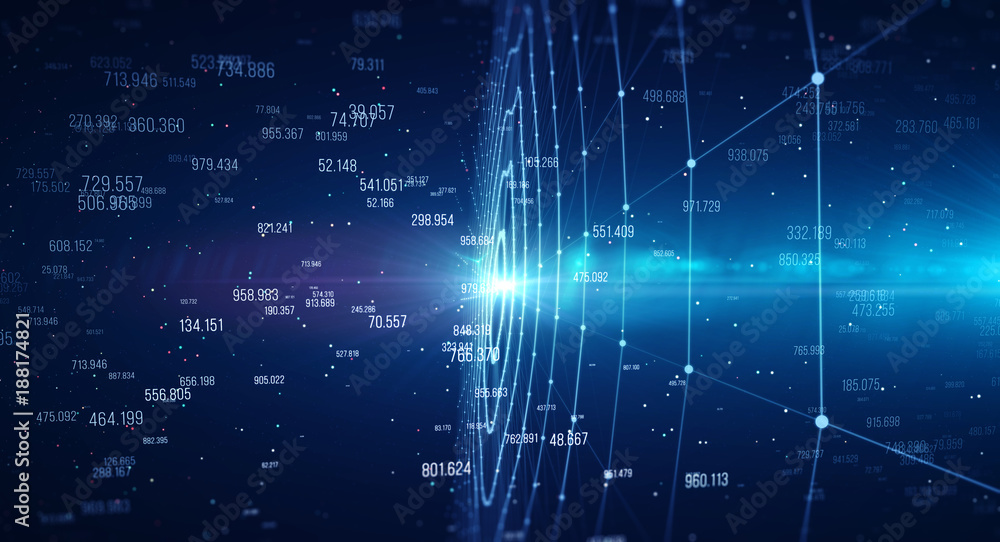 Block chain network/Blockchain network concept , Distributed register technology , Block chain text and computer connection with blue background Block chain network/Blockchain network concept , Distributed register technology , Block chain text and computer connection with blue background