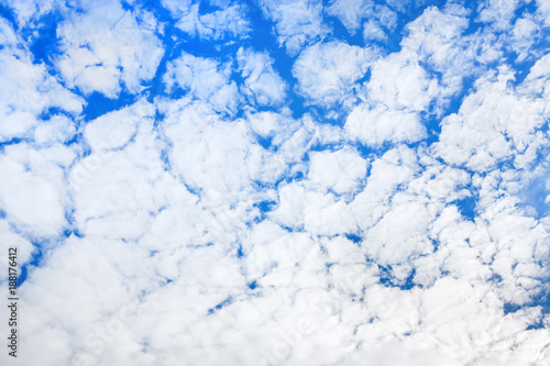 summer landscape from blue sky with white clouds