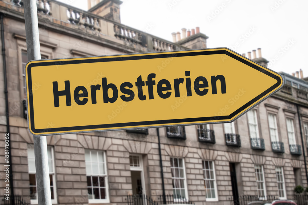 Obraz premium Schild 238 - Herbstferien