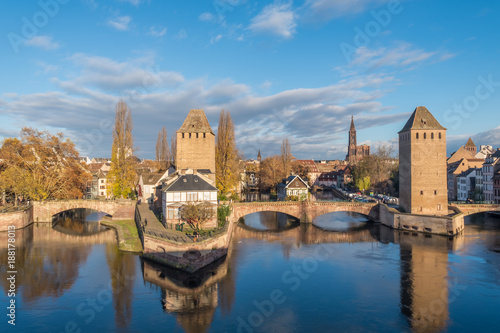 Ponts Couverts from the Barrage Vauban in Strasbourg France