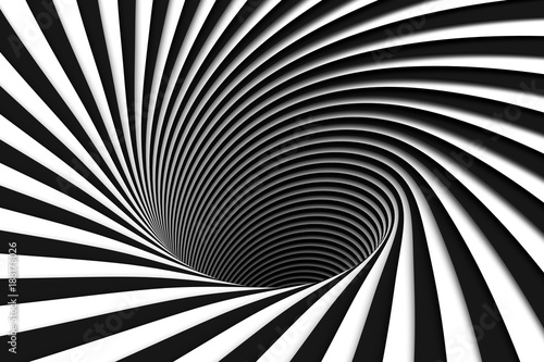 Wallpaper Mural black and white abstract background red lines black hole 3d illustration Torontodigital.ca