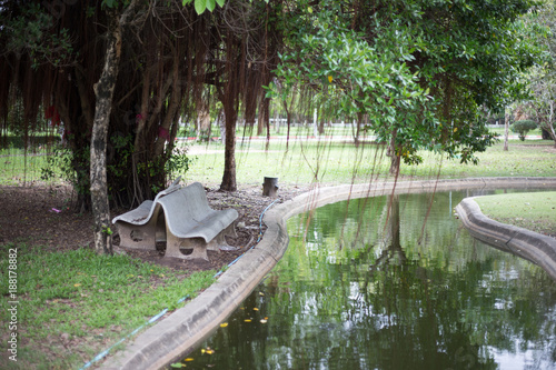 Green river is in park. photo