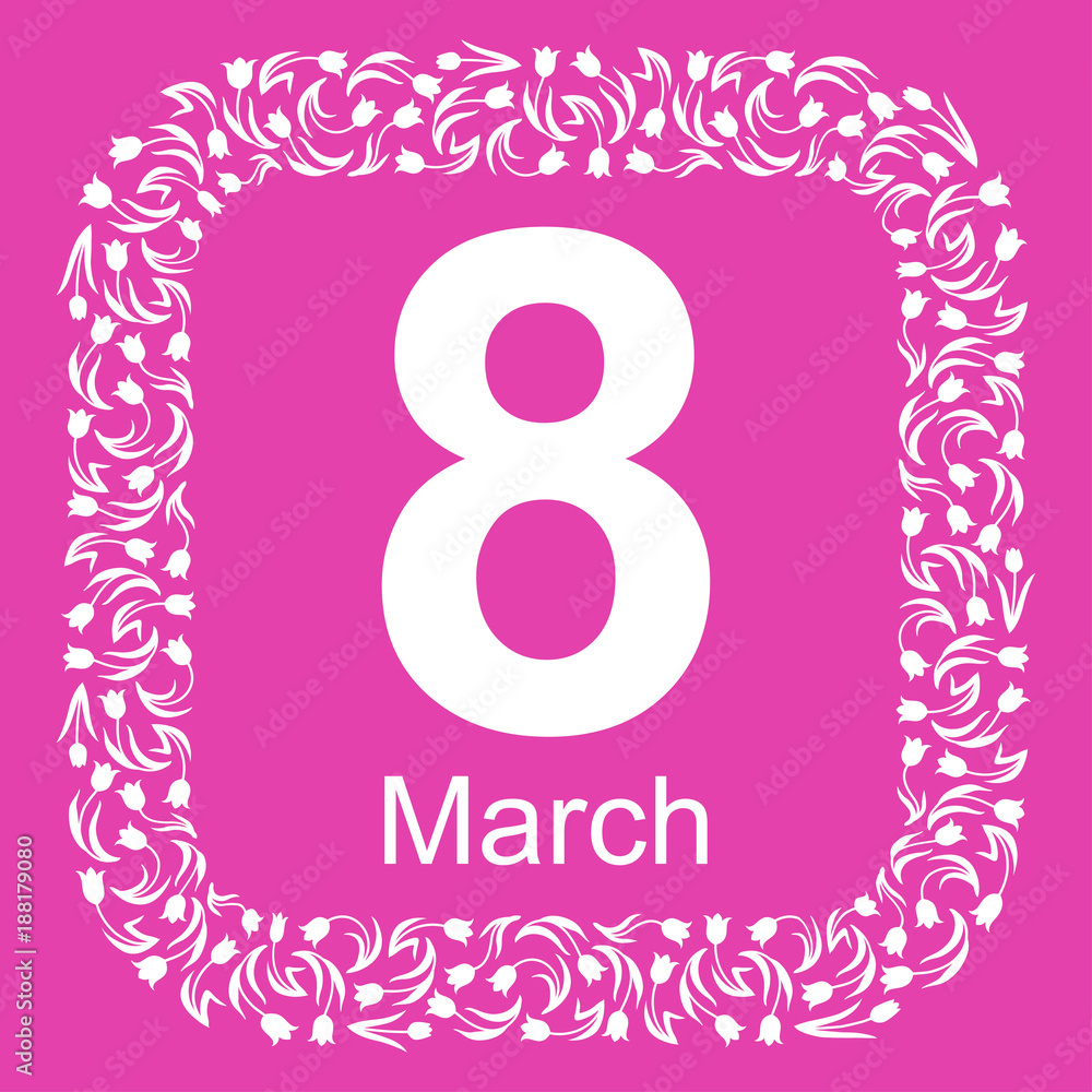 8 March card in tulips border 8 March card in tulips border