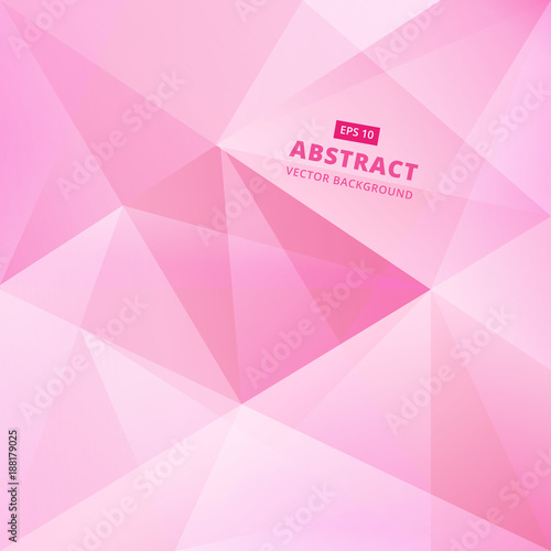 Geometric pink low polygon abstract background, Vector illustration