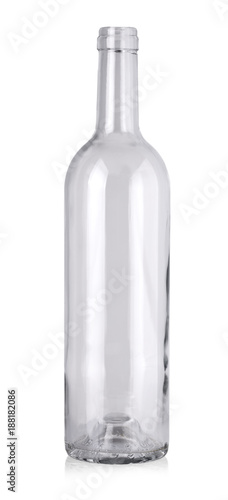 Clear Wine Bottle isolated white background