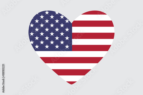 Heart of the USA flag colors.