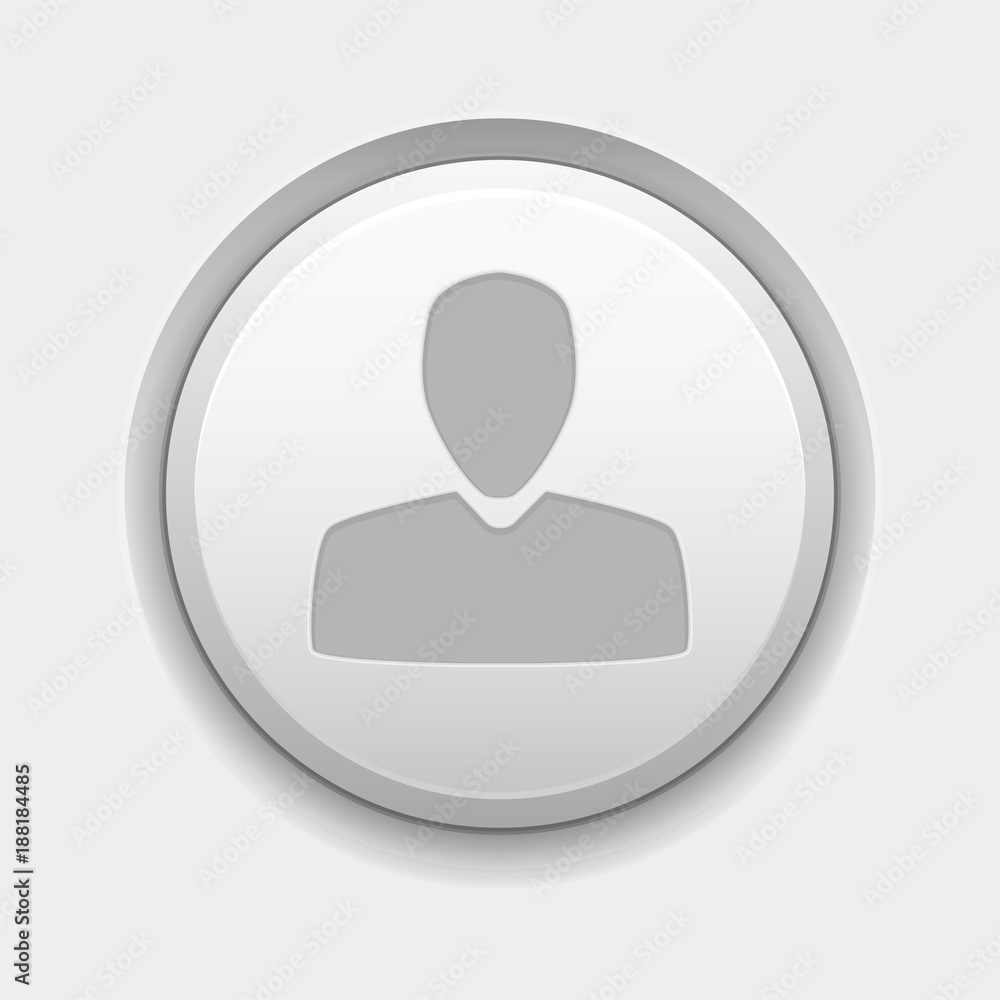 User icon. White round 3d button on white background User icon. White round 3d button on white background