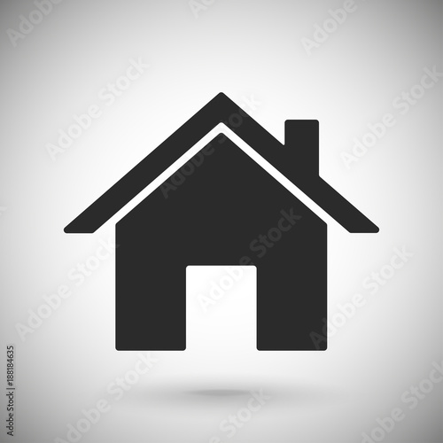 Home page icon. Black silhouette symbol on gray background