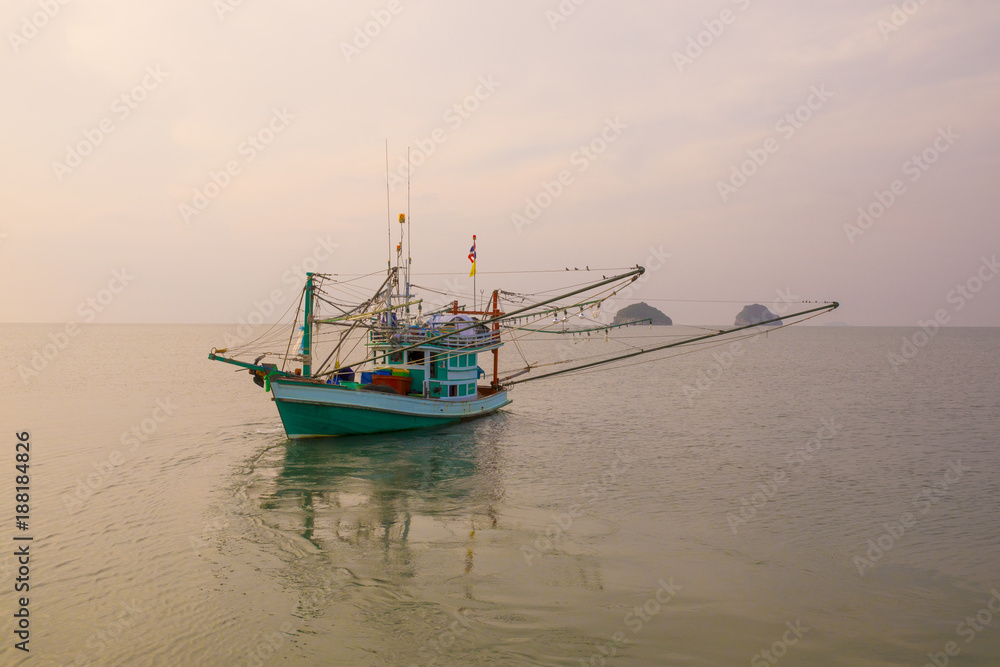 thai fishery boat in prachuap khiri khan southern of thailand