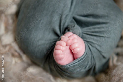 Little baby feet of a newborn baby