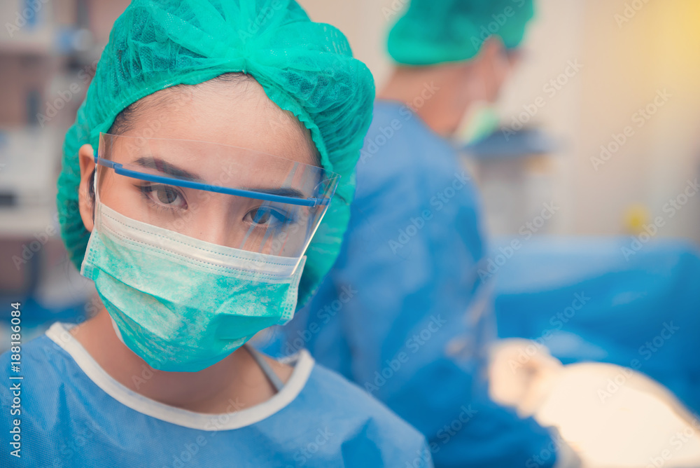 Medical physician doctor or Surgery team in operation room with lighting at hospital Medical physician doctor or Surgery team in operation room with lighting at hospital