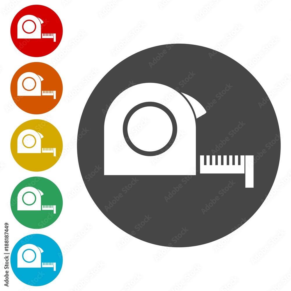 Vector of flat icon, tape measure, Tape icon illustration Vector of flat icon, tape measure, Tape icon illustration