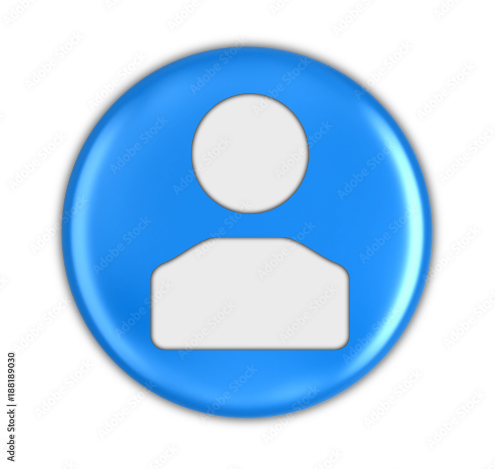 Button with man. Image with clipping path Button with man. Image with clipping path