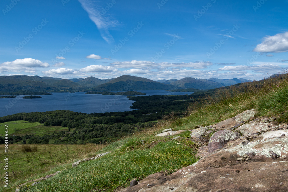 Mid way up Conic hill looking over Loch Lomond