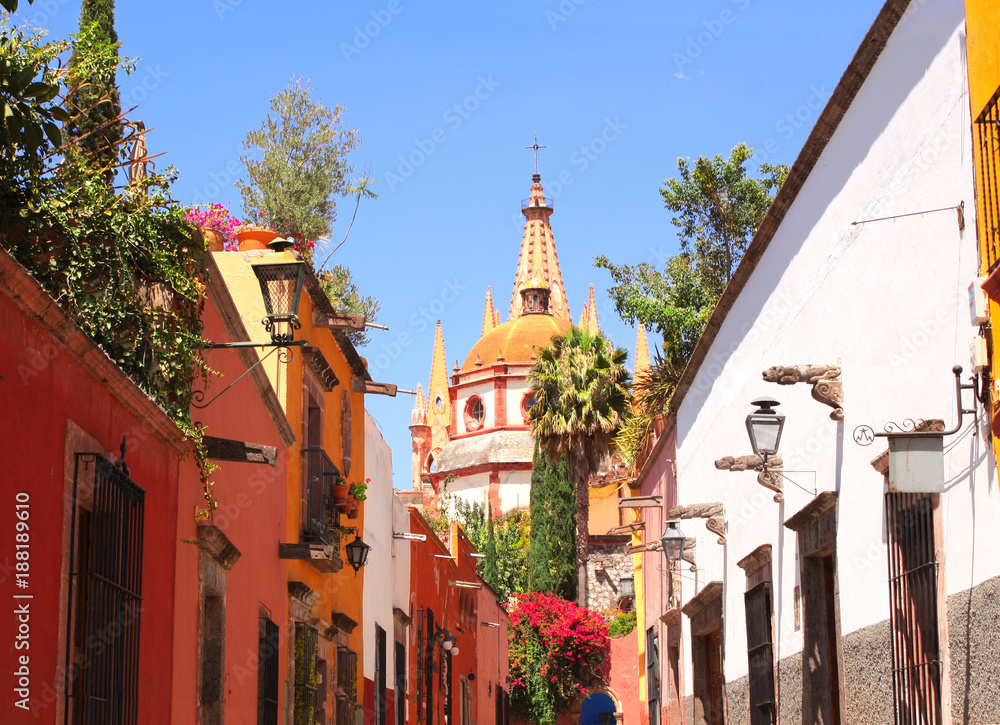 Archangel church Dome Steeple, San Miguel de Allende, Mexico