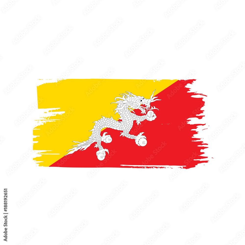 Bhutan flag, vector illustration Bhutan flag, vector illustration