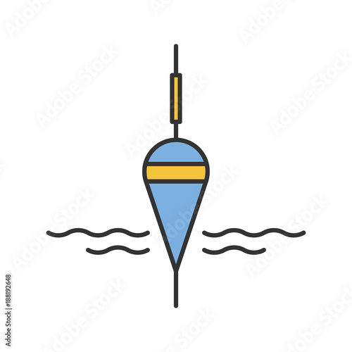 Fishing float color icon