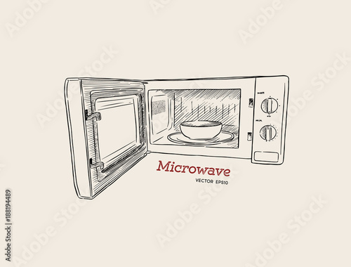 Vector illustration of a microwave oven.