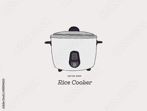 rice electric cooker oven vector.