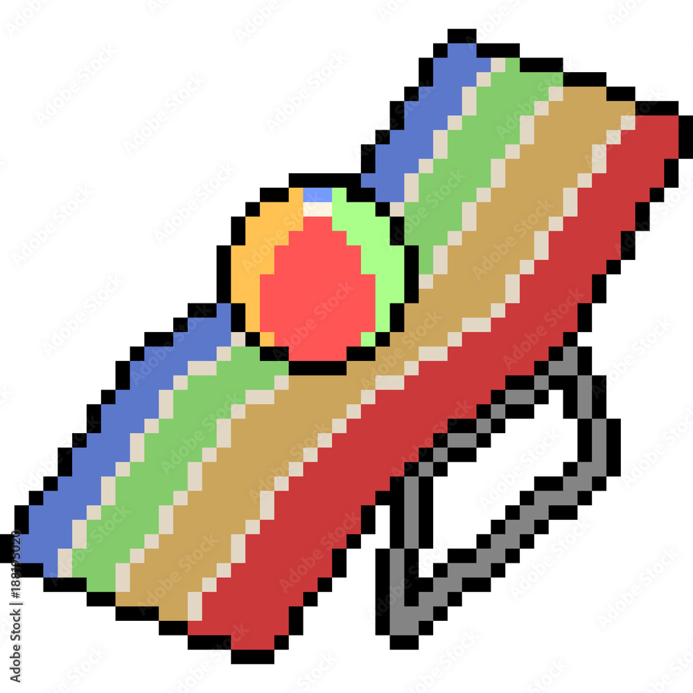 Fototapeta premium vector pixel art beach bed