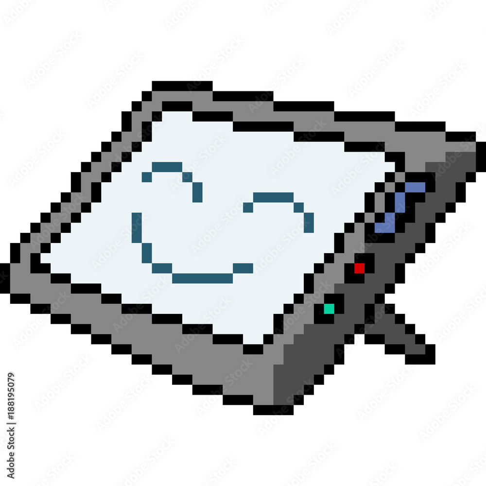 vector pixel art tablet smile