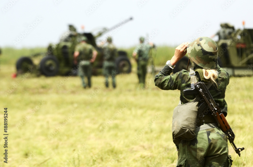 Fototapeta premium Women in the army