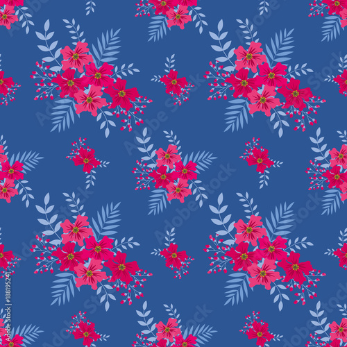 Fashionable pattern in small flowers. Floral seamless background for textiles, fabrics, covers, wallpapers, print, gift wrapping and scrapbooking. Raster copy.