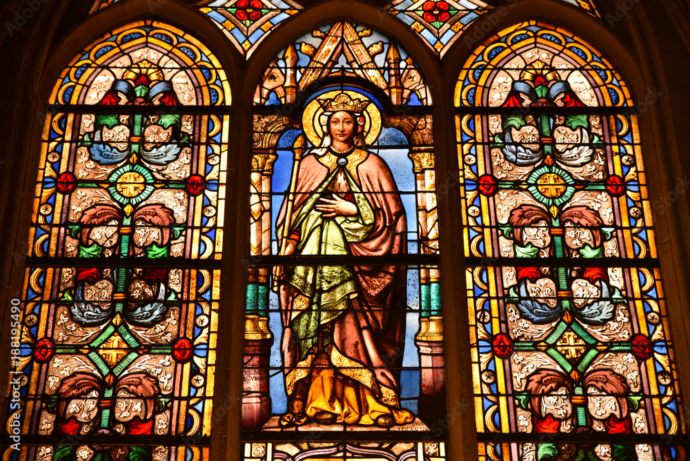 Vitraux de l'église Saint-Germain l'Auxerrois à Paris, France