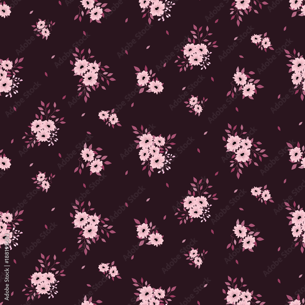 Fashionable pattern in small flowers. Floral seamless background for textiles, fabrics, covers, wallpapers, print, gift wrapping and scrapbooking. Raster copy.