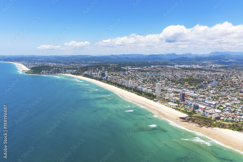 Sunny view of Miami and Burleigh Heads on the Gold Coast