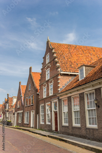 Street with historic houses in Monnickendam