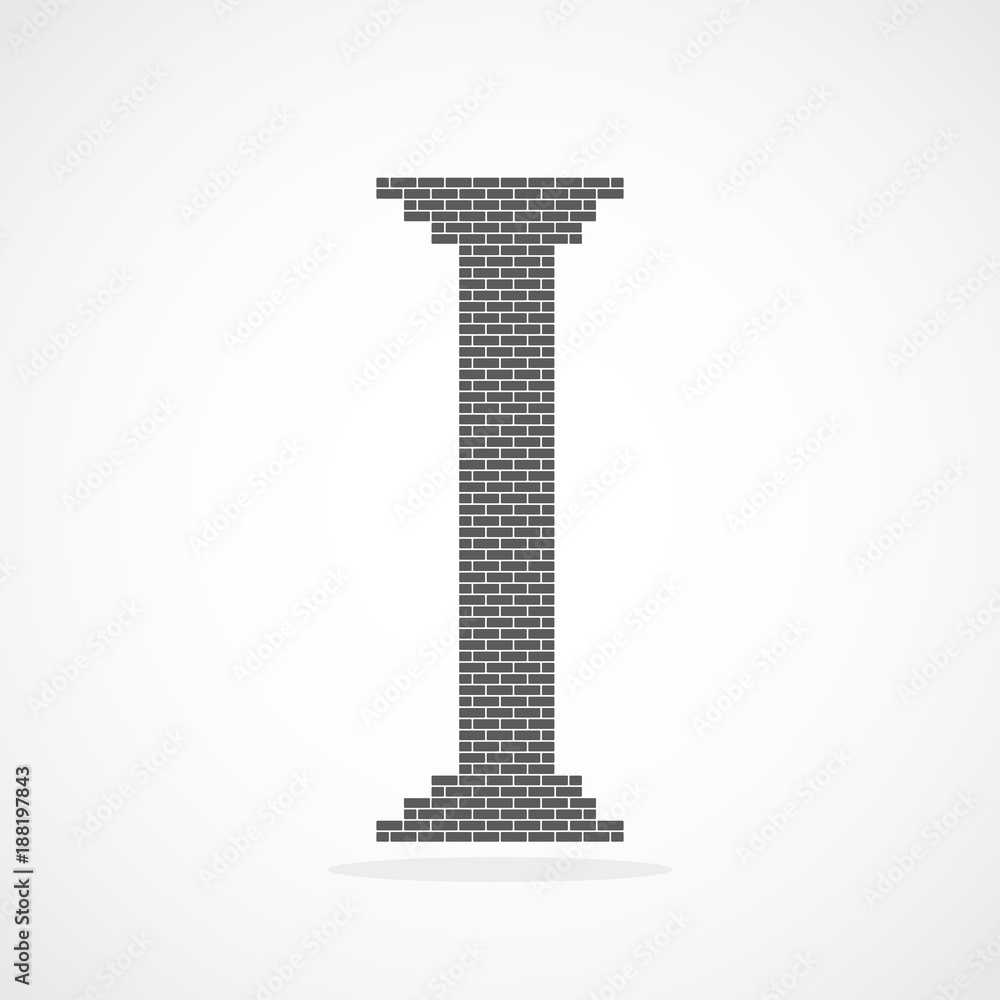 Antique bricks column. Vector illustration Antique bricks column. Vector illustration