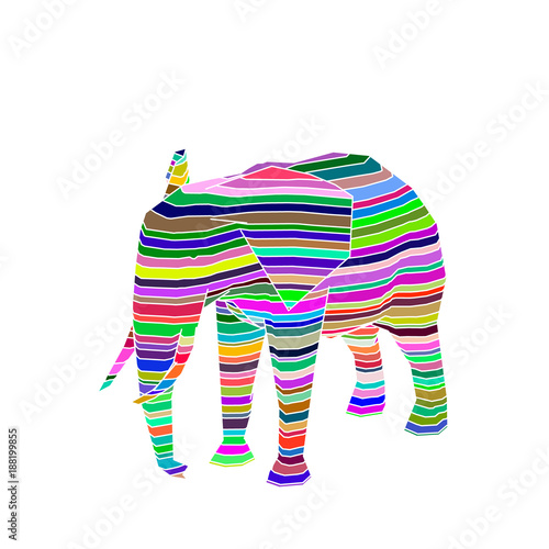 Abstract striped elephant. ...