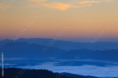 Morning mist in the mountain