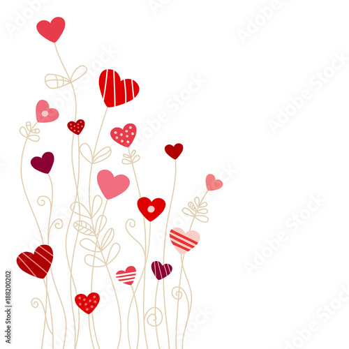 Heartflower Background Redmix/Beige