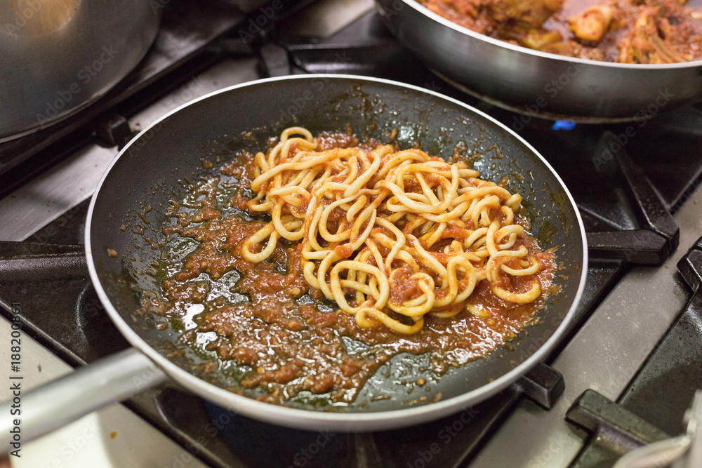 handmade Pasta Pici Aglione Tuscany handmade Pasta Pici Aglione Tuscany
