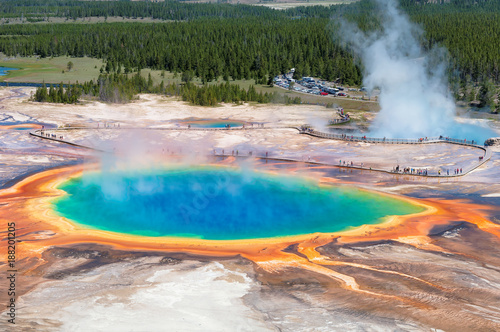 Grand Prismatic Spring - Thermal pool in Yellowstone national park.