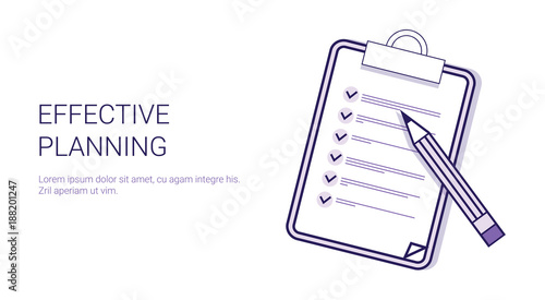 Effective Planning Concept Time Management Template Web Banner With Copy Space Vector Illustration