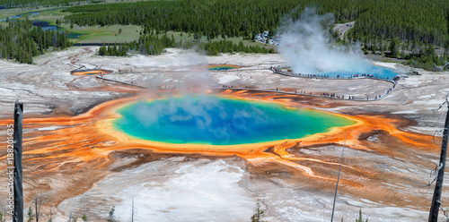 Fotografie, Obraz Panorama of Grand Prismatic Spring in Yellowstone national park, Wyoming