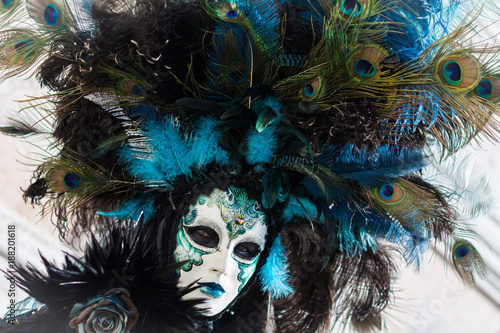 Beautiful misterious mask at the Venice Carnival
