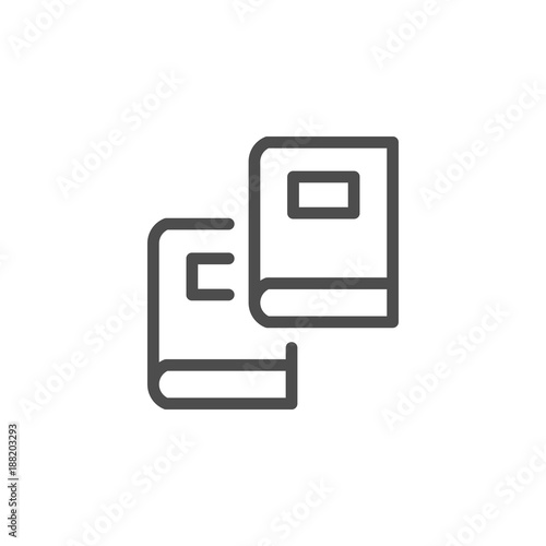 Two books line icon