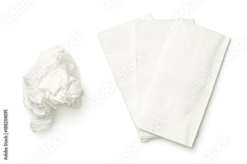 Fototapete Tissues Isolated on White Background