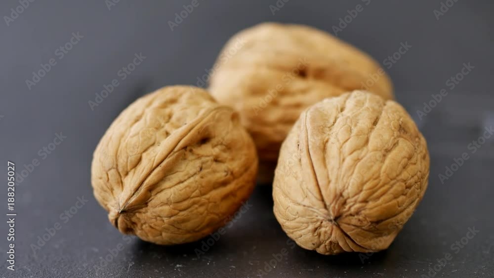 Walnut, 4k Close up shot, Slider equipment used. RL pan, Right slider dolly shot Walnut, 4k Close up shot, Slider equipment used. RL pan, Right slider dolly shot