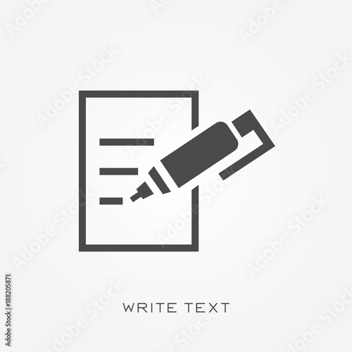 Silhouette icon write text