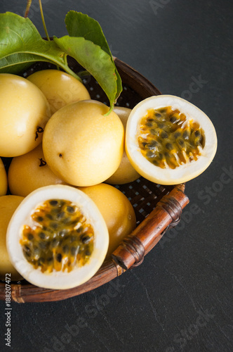 Tropical fruit passion fruit (Maracuja)