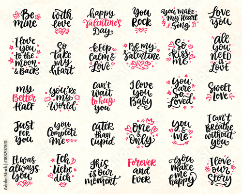 Love hand drawn quotes collection