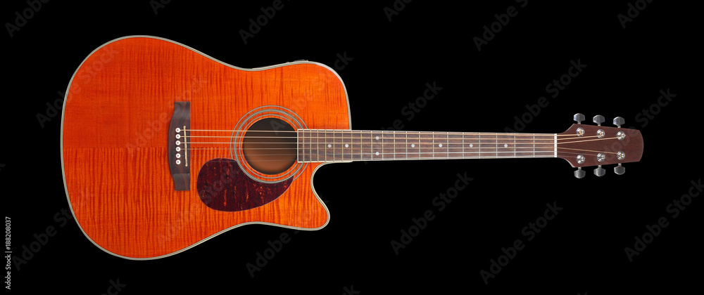 Musical instrument - Flame maple cutaway acoustic guitar