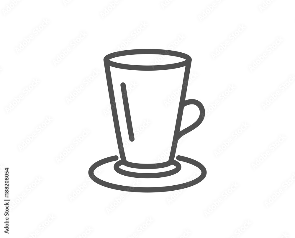 Cup of Tea line icon. Fresh beverage sign. Latte or Coffee symbol. Quality design element. Editable stroke. Vector Cup of Tea line icon. Fresh beverage sign. Latte or Coffee symbol. Quality design element. Editable stroke. Vector