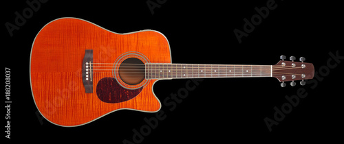 Musical instrument - Flame maple cutaway acoustic guitar