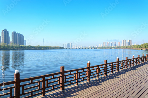 Park in early spring. Located in Shenshuiwan Park, Shenyang, Liaoning, China.